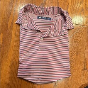 Donald Ross golf shirt - Red and White and blue striped